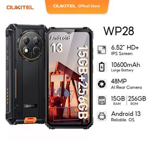 Oukitel WP28 Rugged Smartphone 6.52‘' HD+ 10600mAh 15GB+256GB Android13 Mobile Phone 48MP Camera Cell Phone