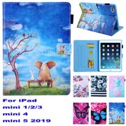 Fashion Cartoon Stand Pu Leather Fundas Case For Apple iPad mini 1/2/3 mini 4 mini 5 2019 Tablet Cover Cases Coque Card Slot