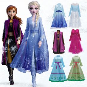 2022 New kids Girls Princess Costume Anna Elsa Dress Clothes Snow Queen Frozen 2 girl party Dress Birthday Dresses