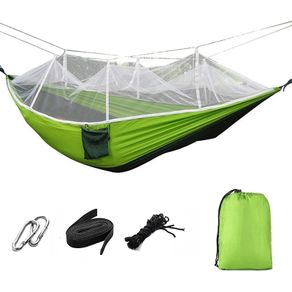 Portable Foldable Double Camping Hammock Mosquito Net Tree Hammocks Tent Travel Bed for Hiking Camping