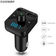 FM Transmitter Modulator Bluetooth-compatible Handsfree Car Kit Car Audio MP3 Player With 3.1A Quick Charge Dual USB Car Charger