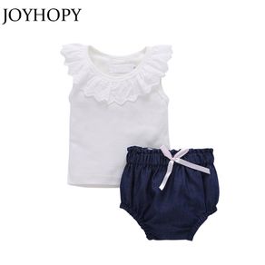 JOYHOPY Infant Baby Girls Clothes Outfits 2PCS Shirts  +Shorts Enfant Baby Girl Clothes set