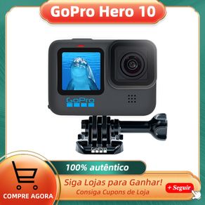 【Fast Deilvery】GoPro HERO 10 Black Action Camera Underwater 5.3K Screen Helmet Sports Camera 23MP GP2 Waterproof Mini Video Cameras Go Pro 10