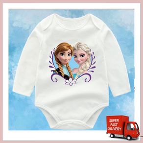 Frozen Children's Long-sleeved Jumpsuit Littlekids Sleepsuit Baby Fashion Clothes Pure Cotton