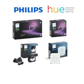 Hue Outdoor Lightstrips Premium Bundle - Philips Hue White and Color Lightstrips 2M + 5M + Bridge + Hue Outdoor sensor