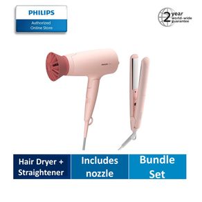 Philips Hair Styling Set BHP398 | Includes 1600W hair dryer and hair straigtener