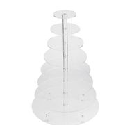 Factory direct customizable 8-layer round transparent wedding cake acrylic display stand
