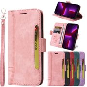 Business Wallet Case for iPhone 14 13 12 Pro Max Mini Matte Leather Card Slots Stand Shockproof Flip Cover