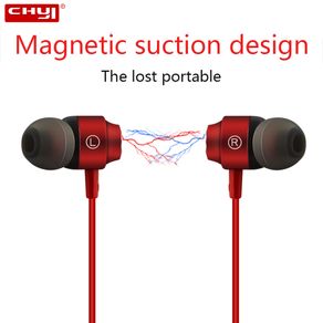 CHYI Magnetic Heavy Bass 3.5mm Earphone With Mic Silicone Soft Earbuds In Ear Earphones Handsfree For Sports Music Gaming Phone
