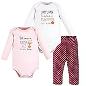 Hudson Baby Unisex Baby Cotton Bodysuit and Pant Set, Pumpkin Spice Date, 6-9 Months