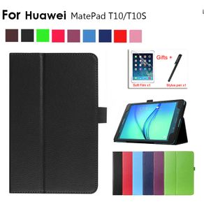 Smart Case For Huawei Matepad T10S 2020 PU Leather Folding Stand Cover For Huawei Matepad 11 T10/T10S 10.1"Tablet Case+film+pen