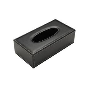 BolehDeals PU Leather Tissue Box Cover Home Car Napkin Toilet Paper Holder Case Black(Export)