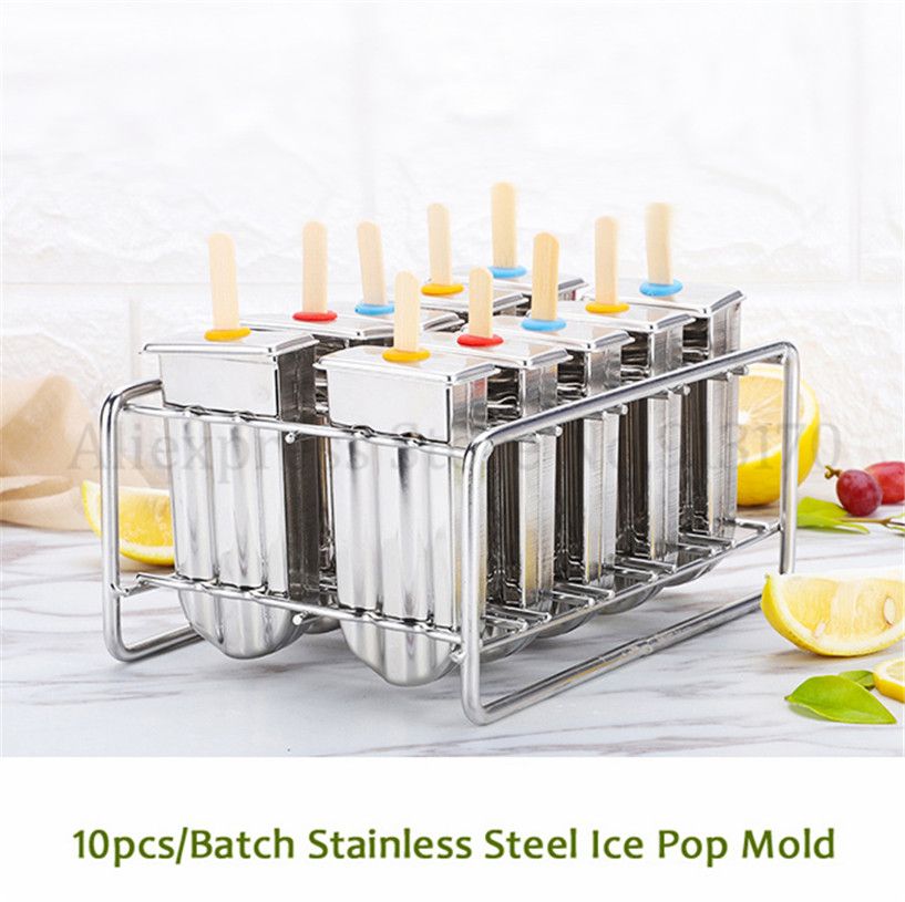 UPORS Stainless Steel Popsicle Mold Rack Ice Lolly Mold Frozen