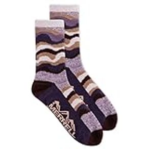 Merrell Men's and Women's Double Layer Brushed Crew Socks-1 Pair Pack-Unisex Arch Support and Odor Fighting Technology, Small-Medium