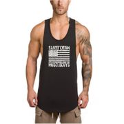 Workout New Fashion Musculation Brand Mens Tank Top Vest Cotton Gym Clothing Bodybuilding Fitness Singlet Sleeveless Sport Shirt