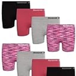 Reebok Girls? Underwear ? Seamless Cartwheel Shorties (8 Pack), Size Large, Pink Spice/Grey/Black