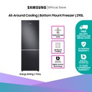 [Bulky] Samsung All-around Cooling Refrigerator Bottom Mount Freezer, 290L, Energy Rating 2 Ticks RB30N4050B1/SS - Fridge