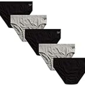 Reebok Men?s Underwear ? Low Rise Briefs with Contour Pouch (5 Pack), Size Medium, Black/Grey