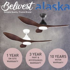 (PRICE GUARANTEED!) Alaska BOW Ceiling Fan - 42 & 52 Inch - With or Without LED  / Natural Wood