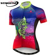 Summer Women Cycling Jersey Bike Shirt Road MTB Bicycle Clothing Short Sleeve Maillot Ropa Ciclismo Female Racing Top Butterfly