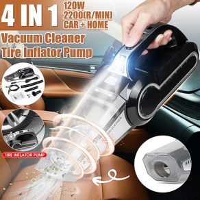 4 In 1 Car Vacuum cleaner Vacuuming Automobile Auto Handheld Vacuum Cleaner Wet Dry Tire Inflator Pump Pressure Gauge Portable