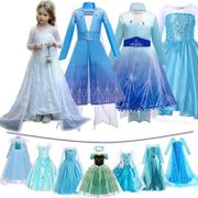Disney Girl Princess Dress Elsa Frozen Snow Queen Cosplay Costume Kids Christmas Costume Children Carnival Birthday Party Dress