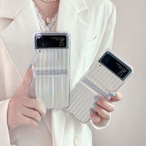 Samsung Galaxy Z Flip 3 5G Cute laser trunk Case hard Transparent Shockproof Phone Creativity Case Cover