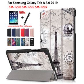 Case For samsung galaxy tab A 8.0 2019 SM-T290 SM-T295 T295 T297 Cover Funda Slim Magnetic Folding PU Leather Stand Shell +gift