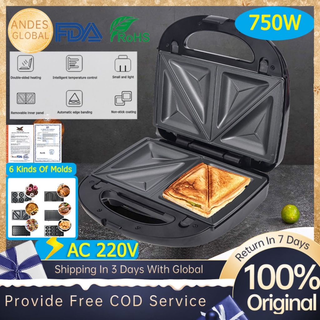 DMWD Mini Sandwich Maker Electric Waffle Iron Machine Panini