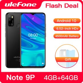 Ulefone Note 9P Smartphone Android 10 4GB+64GB Waterdrop Screen 6.52-Inch Octa-Core 4G Android Mobile Phone
