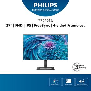 "Philips 272E2FA 27"" IPS 75Hz 1ms 4-Sided Frameless Flicker-Free"