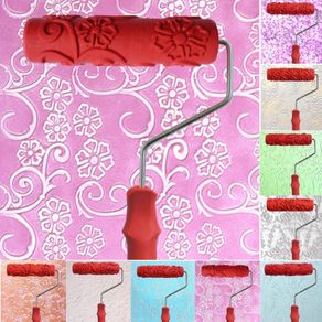 2024 Decorative Paint Roller Pattern, Embossed Texture Painting Tools for  Wall, Rubber Airless Pintura Machine, Household Brush