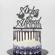 Personalized Wedding Cake Topper Custom Couples Name Wedding Date Wedding Anniversary & Wedding Party Cake Decoration Topper