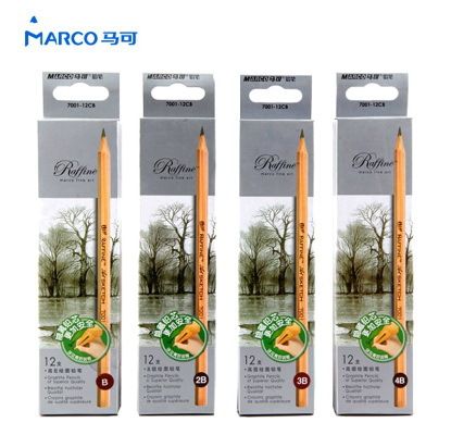 Set Of 12 (h-9b) Marco Raffine Iron Box Sketch Pencils For Drawing