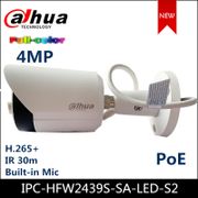 Dahua IP Camera 4MP Lite Full-color Fixed-focal Bullet Network Camera IPC-HFW2439S-SA-LED-S2 replace IPC-HFW2431S-S-S2