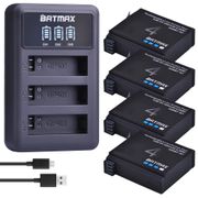Batmax 4pcs 1680mAh For Gopro 4 AHDBT-401 Camera Battery+LED 3-Slots USB Charger for Gopro Hero 4 Action camera Accessories
