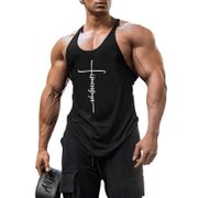 Brand Gym Mens Back Tank Top Vest Muscle Fashion Stringer Clothing Bodybuilding Singlets Fitness Workout Sleeveless Sports Shirt