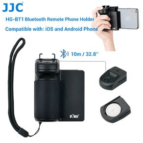 JJC Bluetooth Remote Phone Holder Clip Wireless Control Shutter Tripod Selfie Stick Handle Mount for iPhone Samsung Huawei Smartphone to Take Selfies Group Photo and Stable One-Handed Video