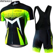 Phtxolue Summer Short Sleeve Men Cycling Clothing Breathable Bike Jerseys Set Mountain Bicycle Wear Maillot Ropa Ciclismo