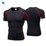 Quick Dry Running Shirt Men Fitness Tight Compression Tops Short Sleeve Sports T-Shirt Gym Bodybuilding Sportswear MMA Rashgard