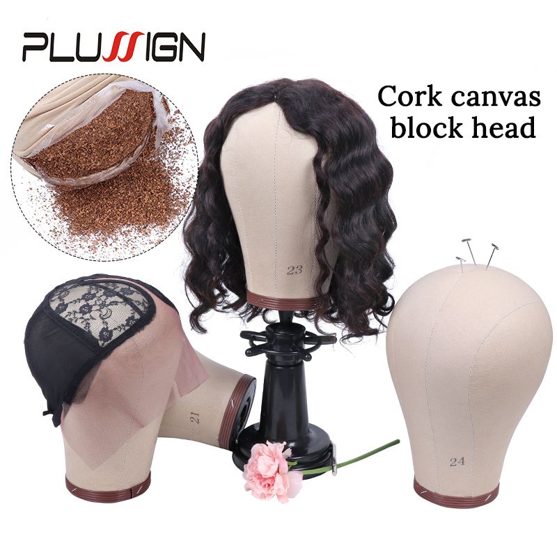 Plussign 21-25 Canvas Block Head Mannequin Head Wig Making