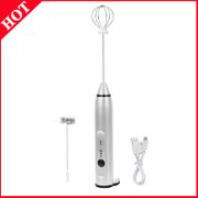 Rechargeable Electric Milk Frother With 2 Whisks, Handheld Foam Maker For Coffee, Latte, Cappuccino, Hot Chocolate, Durable Drin