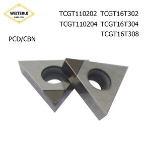 1Pc TCGT16T302 TCGT16T304 TCGT16T308 TCGT110202 TCGT110204 PCD CBN Diamond Inserts Blade Internal Turning Tool Lathe Tool CNC