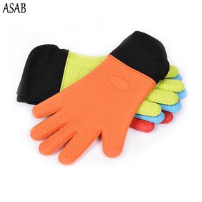 Food Grade Thick Heat Resistant Silicone Glove DIY Cake Baking Gloves  Kitchen Barbecue Oven Cooking Mitts BBQ Grill Gloves