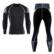 2018 Fitness Tight Sport Suit Men Long Sleeve Shirt +Pant Men's Running Set Compression Gym Clothing Quick Dry Men's Sportswear