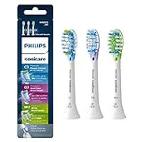 Genuine Philips Sonicare replacement toothbrush head variety pack - Premium Plaque Control, Premium Gum Care & Premium White, HX9073/65, BrushSync technology, White 3-pk