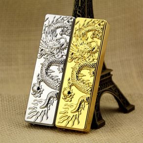 Unusual Luxury Torch Turbo Gold Lighter Embossed Dragon Metal Gas Pipe Compact Lighter Jet Butane Cigar Cigarettes Lighter Retro
