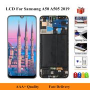 For Samsung Galaxy A50 2019 A505 A505F SM-A505FN/DS A505G A505G/DS A505U LCD Display Touch Screen Digitizer Assembly With Frame