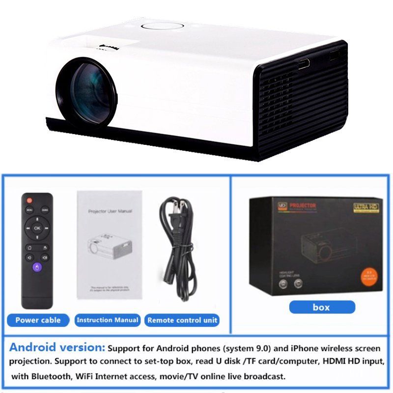 AUN ET50S MINI Projector Android Full HD 1080P Home Theater Cinema  Projectors LED portable 4K Video Beamer WIFI Mobile Phone