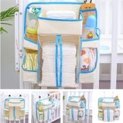 Portable Baby Bed Hanging Storage Bag Bedside Organizer Infant Crib Bedding Set Waterproof Toy Diapers Pocket